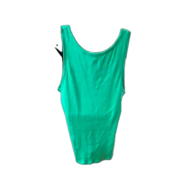 NWOT XL Merona green scoop v-neck loose relaxed fit ribbed knit tank top - Picture 9 of 13